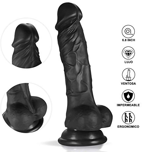 Masajeador Impermeable, 18cm de Largo, Muy Suave, Material seguro, Negro