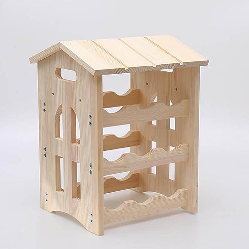 9 Wine Bottle Holder Stand Wine Racks Countertop, Freestanding Floor Wine Storage Rack for Home Kitchen Cabinet Bar, DIY Assembly Wooden Wine Rack Organizer, Great Wine Gifts