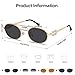 Retro Oval 90s Metal Sunglasses for Women, 2025 Trendy Chic Narrow Gold Sun Glasses Fashion Sunnies
