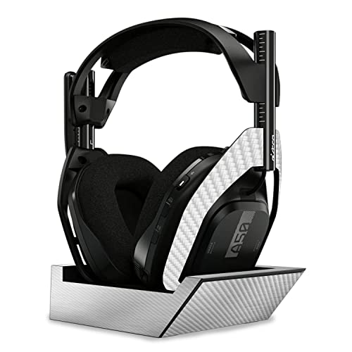 Image of MightySkins Carbon Fiber Skin Compatible with Astro A50 Wireless Headphones + Base Station (Gen 4) - Cold Steel | Protective, Durable Textured Carbon Fiber Finish | Easy to Apply | Made in The USA