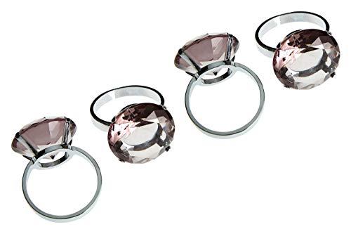 Premier Housewares Lot de 4 Ronds de Serviette en Strass Gris fumé