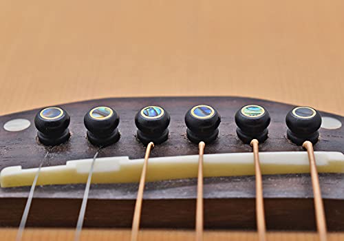 Vencetmat Ebony Guitar Pins Inlaid Abalone Dot Acoustic Guitar Parts #TOP3