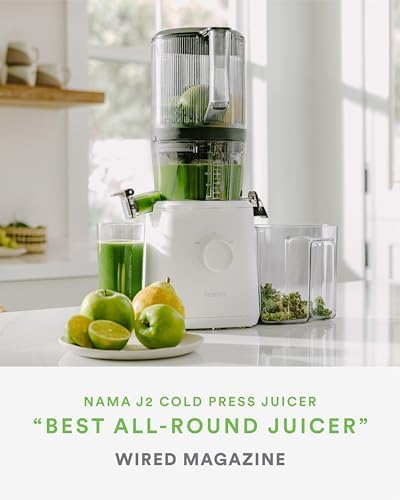 Nama J2 Cold Press Juicer – Self Feeding for Hands-Free Operation with Wide Mouth Hopper for Whole Recipe Loading, Zero Waste Masticating Juicer For More Juice, Less Pulp – Easy Cleanup & Assembly