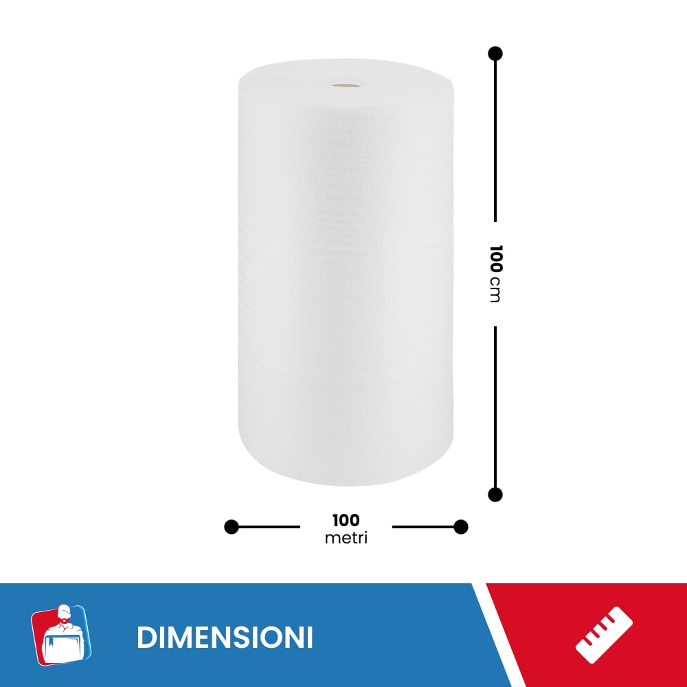 Rotolo Polietilene Espanso - 150cm X 250mt X 2mm, Atossico, Per Imballaggi E Traslochi