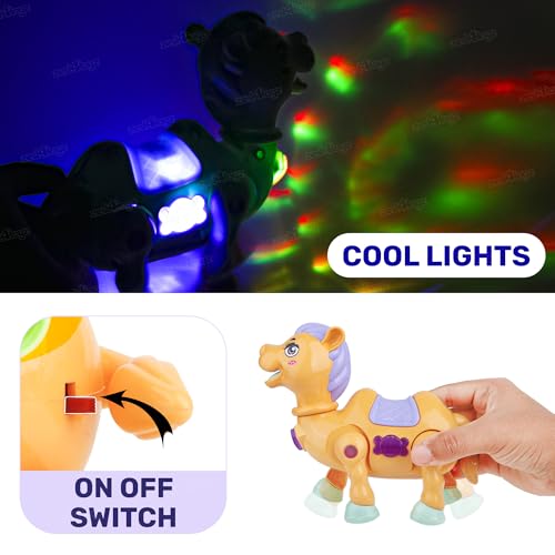 Image of Zest 4 Toyz Musical Toy for Kids | Musical Camel Toy for Kids | Flashing Lights & Sound Toys | Interactive Baby Crawling Toy | Battery Operated Toys | Birthday Gift for Boys and Girls - Orange