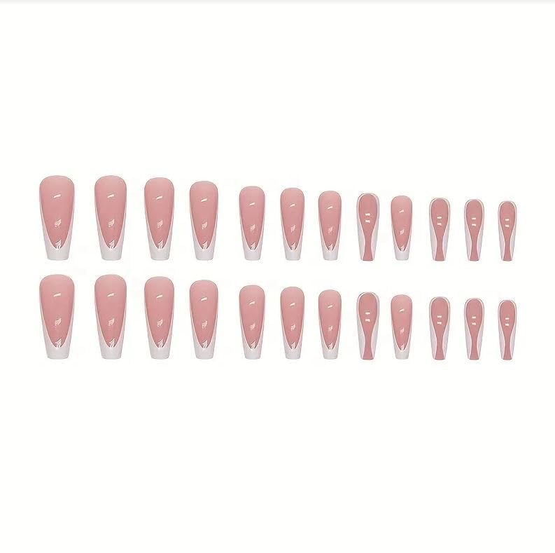 Image of Fashionharbour 24 Reusable Artificial Fake Nail Set| Lightweight & Long Lasting| Easy To Use| Quick Fix For Festivals & Special Occasions (w1163)