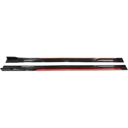 8PCS 2.2m Universal Side Skirt Extension Rocker Plate Lip Separator Bumper Compatible for BMW E90 F30 Compatible for A3 A4 A6/VW MK6 MK7(Black and Red)