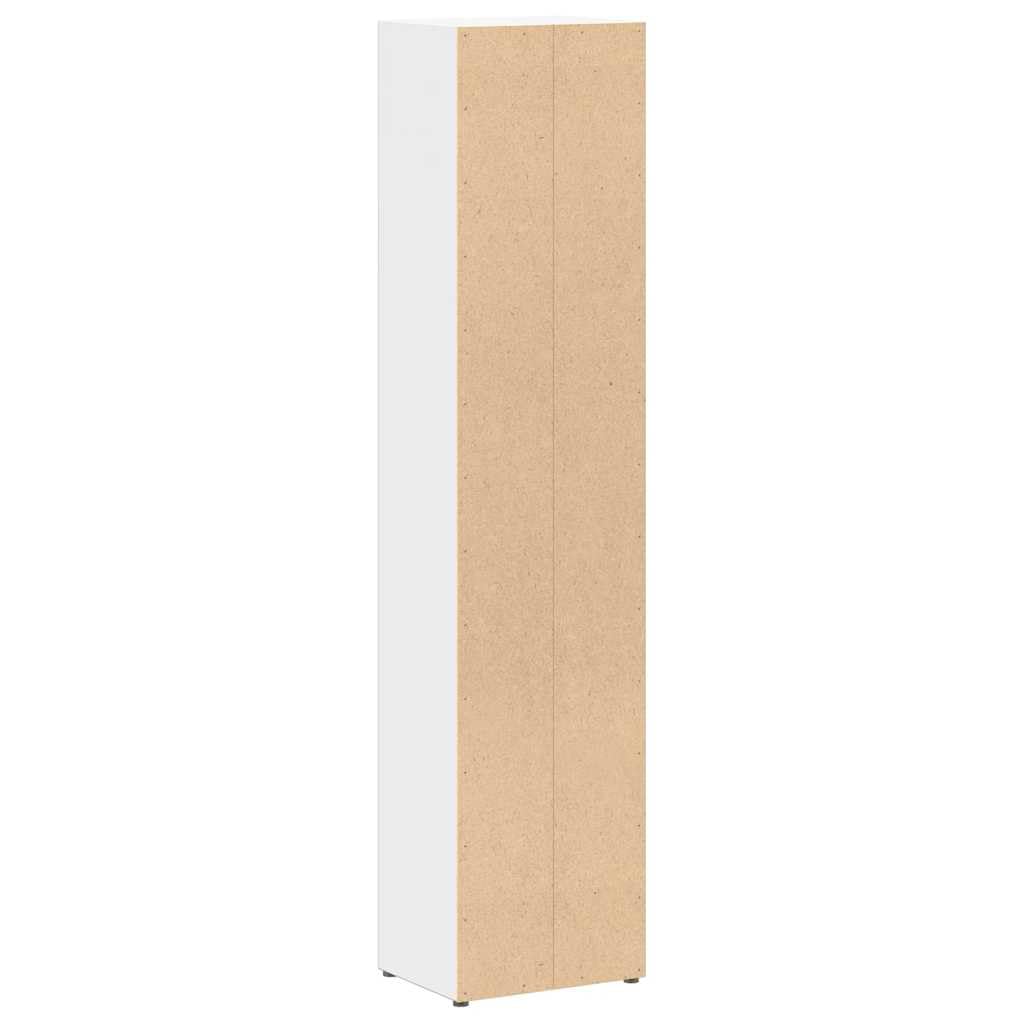 2 scaffali per CD, colore bianco, 21 x 16 x 93,5 cm, materiale in legno per un massimo di 80 CD, design sottile per riporre la tua raccolta musicale, DVD e dischi Blu-Ray