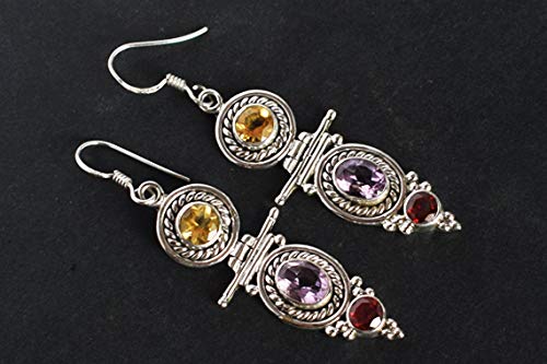 Boucles d'oreilles Améthyste et Grenat, le cadeau d'anniversaire idéal - 2