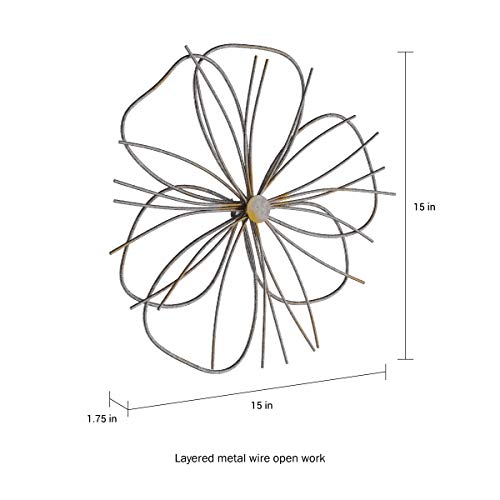 Lavish Home 80-WALLA-12 Wall Decor - Metallic Layered Wire Flower Sculpture thumb #6