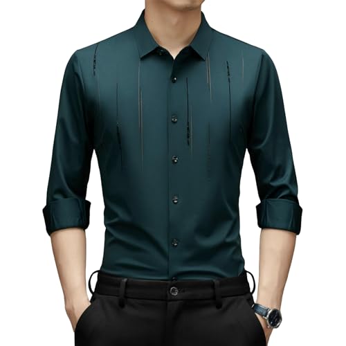 Chemise homme infroissable à manches longues et coupe business imprimée