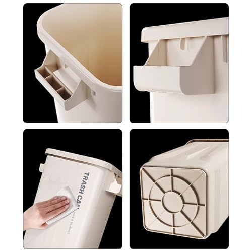 Papelera de baño con mango resistente y diseño moderno de plástico de 32L 4