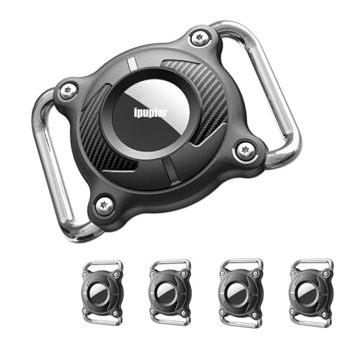 Air Tags-4 Pack | Dog Air tag Holder|Waterproof-Air tag Dog Collar Holder with Removable Metal Loop,Light Weight fit Width1.2in/ Thick0.18in Air tag Collar Holder