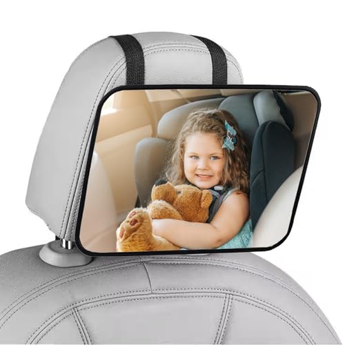 Tomtary Baby Car Mirror for Back Seat - Shatterproof, Anti-dropout Rear View Mirror for All Car Seats - Essential for New Parents