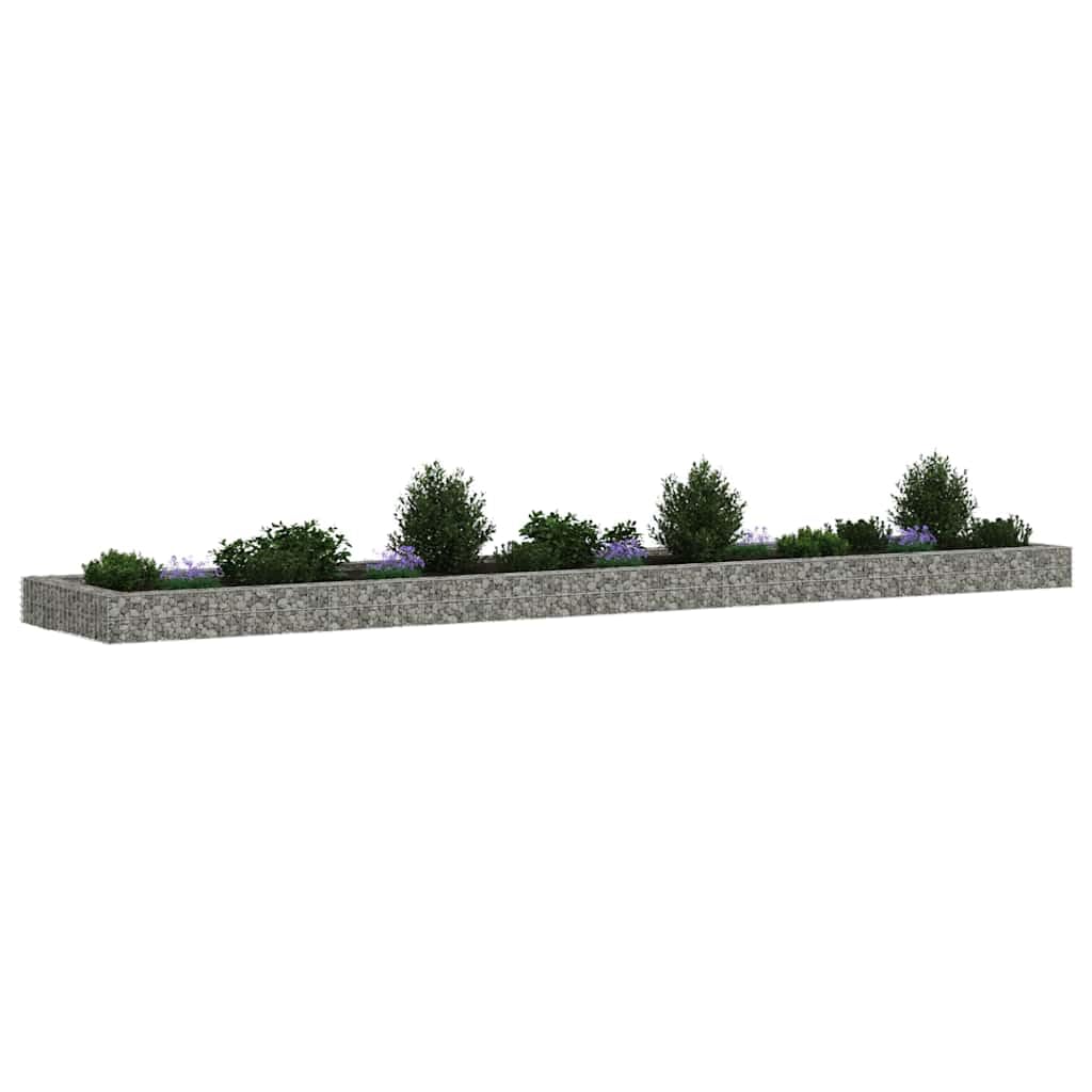 Cesta de alambre galvanizado para jardín como maceta de gaviones de acero y robusta cesta de gaviones de 500 x 100 x 20 cm