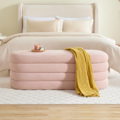 Upholstered Fabric Storage Bench for Bedroom