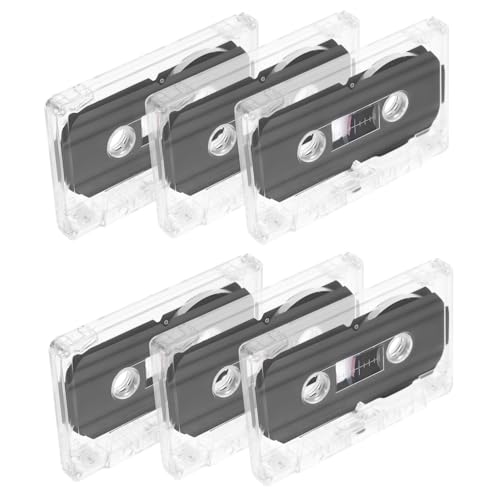 DIYEAH Audio Vergini 60 Minuti 6 Pezzi Audiocassette Vuote Registrabili per Registrazione Nastro Registrazione Stabile Trasparente per Facile Organizzazione