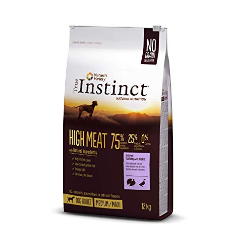 True Instinct High Meat Adulte Medium/Maxi Nourriture pour Chien Dinde Désossé 12 kg