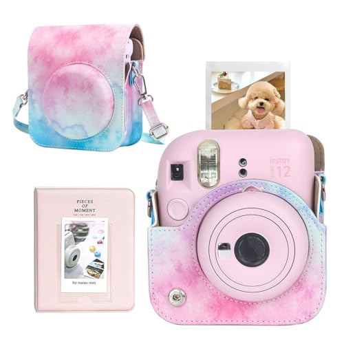 Funda protectora para cámara Instax Mini 12 azul y rosa miniatura 1