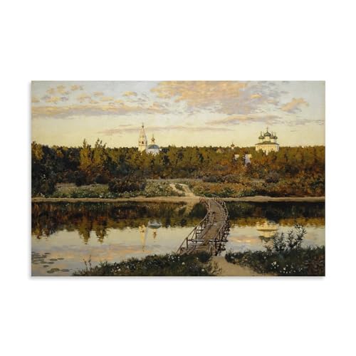 Isaac Levitan - Póster de monasterio tranquilo (60 x 90 cm)
