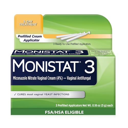 monistat 3 day yeast infection treatment for women 3 miconazole pre-filled cream applicators 1 pack