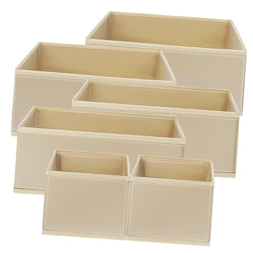 KOMBIUDA 6 Pcs Wardrobe Drawer Organizer Soft Non Woven Storage Bins for Efficient Clothing Sock and Underwear Organization Closet