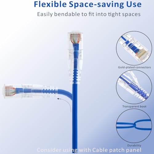 Cable Ethernet Cat6A 1ft patch cable 12 unidades miniatura 2