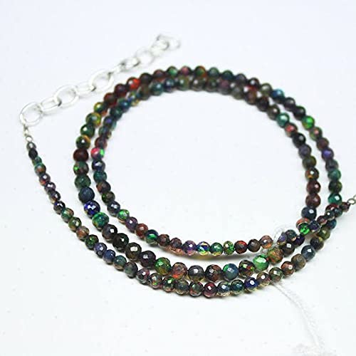 Opale de feu Welo Ethiopie perles micro facettées pour collier 17 pouces
