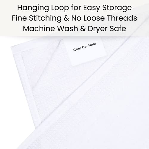 Linen Hub 12 Pack Kitchen Dish Towels 100% Cotton 16X26 Absorbent Durable Washable, Tea Towels, Dish Cloths, Bar Towels, Cleaning Towels, Kitchen Towels With Hanging Loop, White #TOP5