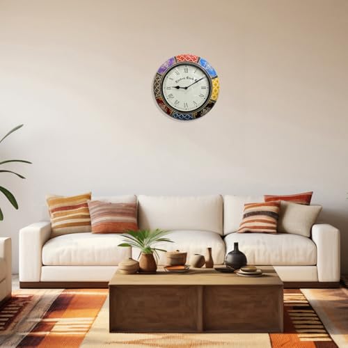 Image of RANDOM Brass Sweep Silent Wall Clock, Embossed Design