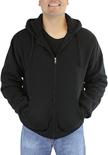 Image of ToBeInStyle Men's Polar Fleece Long Sleeve Zip Up Kangaroo Pocket Cold Weather Hoodie Jacket