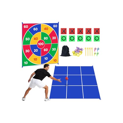 WUPIOS 2-in-1 Giant Tic Tac Toe Game Bean Bag Toss Games 4.5FT Double-Sided Large Tic Tac Toe Game with 10 Pcs Bean Bags Outdoor Games for Adults and Family Lawn Yard Carnival Field Day Party