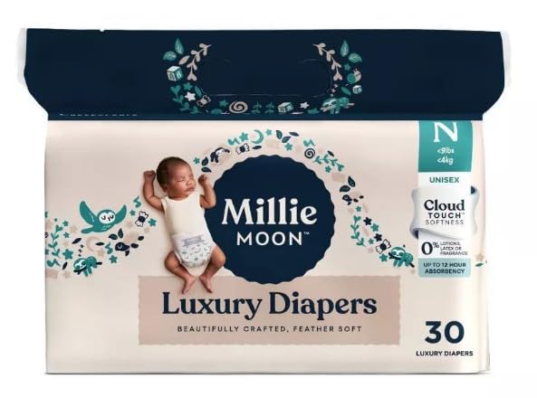 Millie Moon Luxury Disposable Diapers - (Size N and 30 Count)