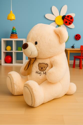 Image of ZEXSAZONE Toy Cute I Hug me Teddy Colored Huggable Bear | 32 cm | Plushie Soft Toys for Kids | Plush Soft Toys for Baby Boys and Girls Kids - Teddy | Best Valentine Gift (Butter)