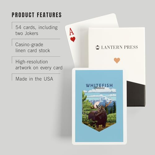 Baraja Whitefish Montana paisaje montaña 52 cartas póker miniatura 3