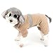 Zunea Winter Fleece Dog Snowsuit for Small Dogs Boy Soft Warm Full Body Jacket Coats with D-Ring Cold Weather Puppy Clothes with Legs 4-Legged Down Jacket Puffer Coats Pet Snow Suit Apparel Khaki S