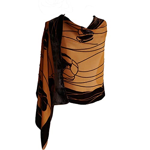 Silk Base Burn-out Velvet Shawl, 71