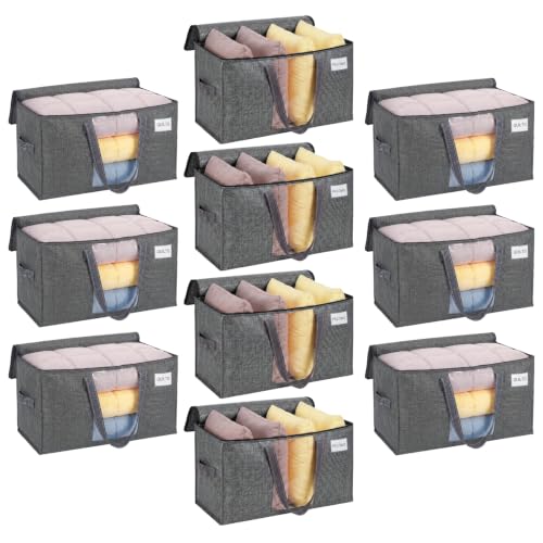 VENO Moving Bags, Wide Open Top, Clear Window, Gray, 10 Pack
