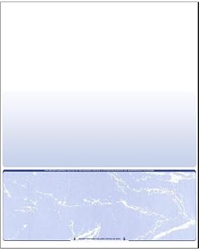 Business Voucher Check Stock - Computer Laser Checks - 250 Sheets, Check on Bottom, Blue Marble
