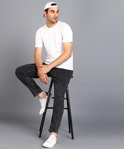 Image of Urbano Fashion Men Mid Rise Regular Fit Washed Jogger Jeans Stretchable