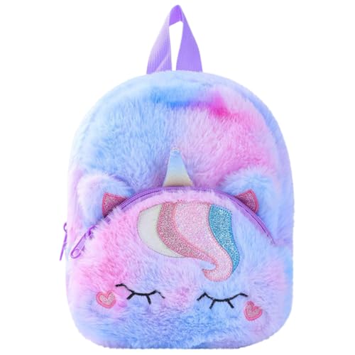 QWEPU Unicornio Peluche Mochilas, Mochila de Lentejuelas, Mochila de Viaje,Mochila de Moda Cute Glitter Girl, linda mochila de felpa Unicornio para mochila escolar Bolsa de viaje,(16 * 23 * 10CM)
