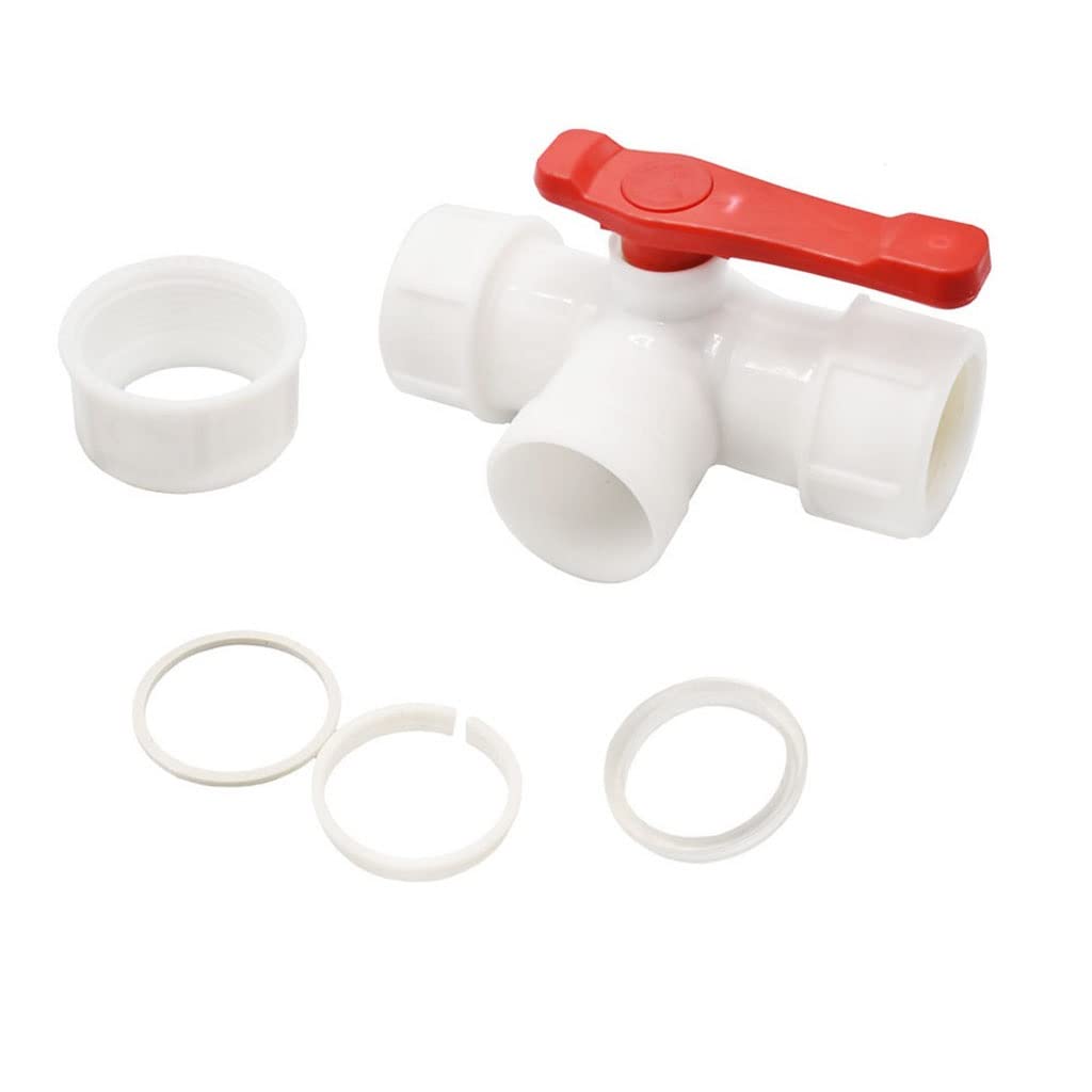 1 Uds. Acoplador en T de tubería de agua de 3 vías con válvula de bola de plástico reutilizable-conector rápido duradero for mangueras de PVC y PE(63mm)