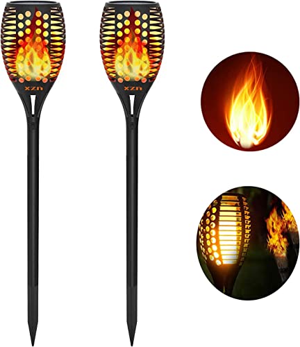 XZN Solar LED Gartenleuchten Upgraded 4 pack,Wasserdicht,Realistische Fackel.Flammeneffekt...
