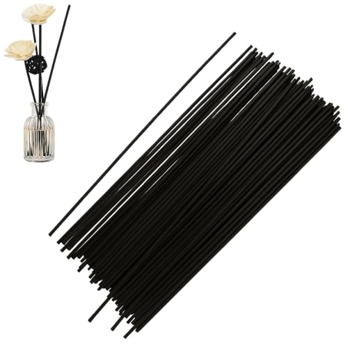 Trifletopia 50Pcs reed diffuser sticks - black reed diffuser sticks - thickened reeds for diffusers - suitable for essential oils