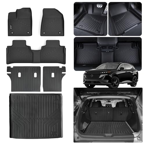Floor Mats for New 2025-2026 Nissan Murano, 6-Piece Set with Cargo Liner and Backrest Protection | TPE All-Weather, Odorless, Waterproof, Anti-Slip, and Wear-Resistant