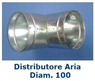 Raccordo a Y diam.100 mm.Distributore per Aria Calda, Fredda e Ventilazione