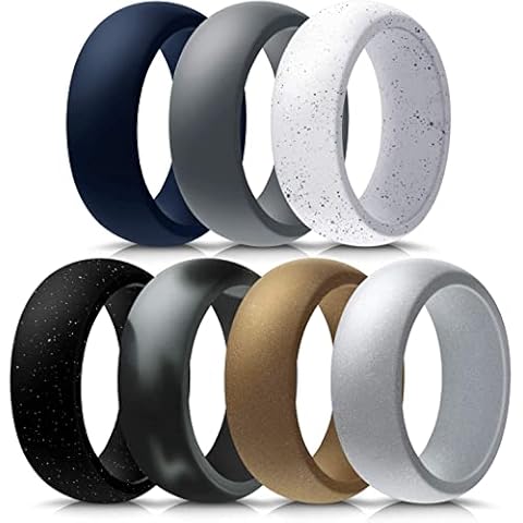 FORTHEE Silicone Wedding Ring Set for Men Cover