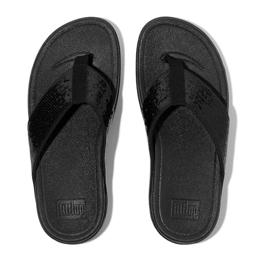FitFlop Women's Surfa Sequin Toe-Post Sandals Wedge3