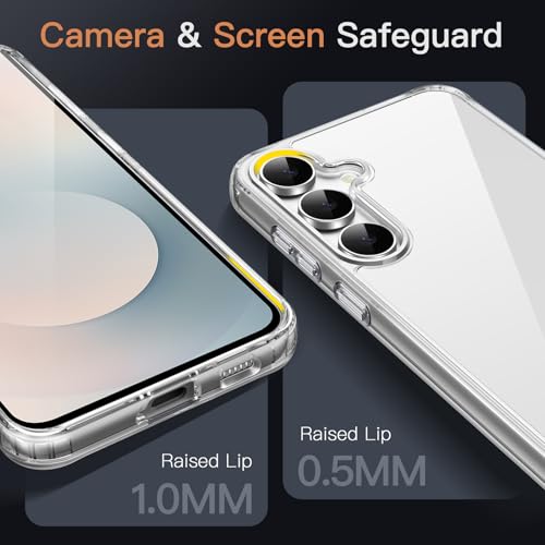 Image of JETech Cover Case for Samsung Galaxy S25 FE, Non-Yellowing Shockproof Bumper Protective Phone Cover, Anti-Scratch Hard PC Back (Clear)