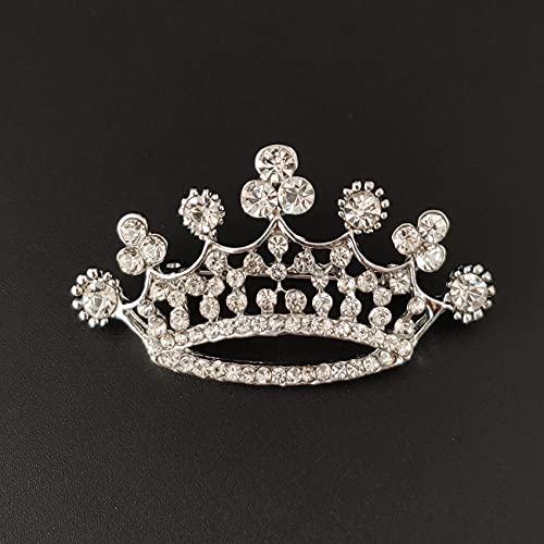 Image of Crystal Rhinestone Princess Queen Brooch Pin Tiara Crown Brooches for Women Tiara for Wedding Party /Banquet /Birthday